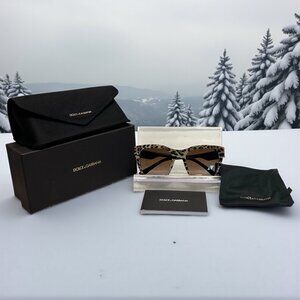 Sunglasses Dolce & Gabbana DG 4384  Leo Brown On Black (NWOT)